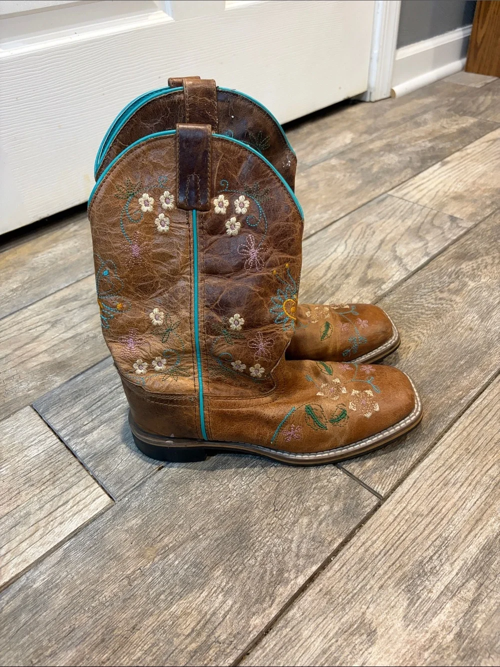 Smoky Mountain Girls Floralie Brown Western Embroidered Boots size 4